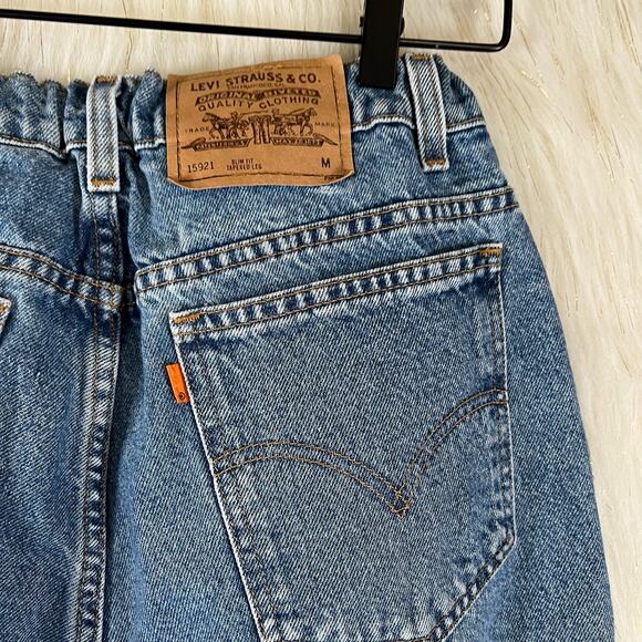 Levis 921 Slim Fit Tapered Leg Jeans Kids Size 14 Medium Wash High Waist Denim - Picture 8 of 14